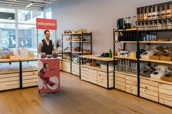 Degustacinis staliukas adBox Hit Mini - kompaktiškas, mobilus
