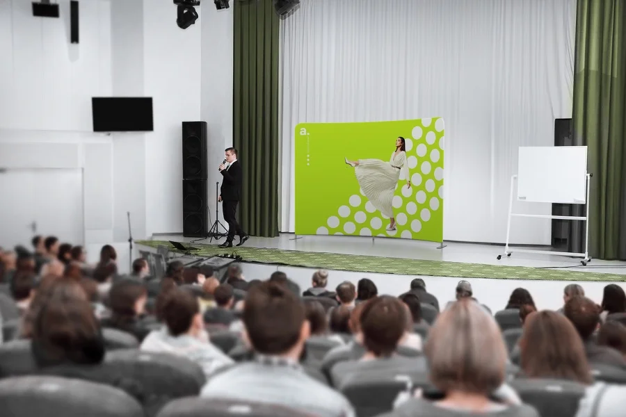 Vario Curved Light išlenktas konferencijos fonas