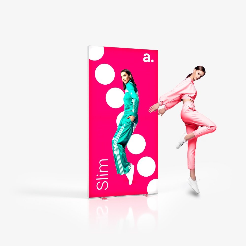 adFrame Slim LED šviesdėžė su tekstiline spauda
