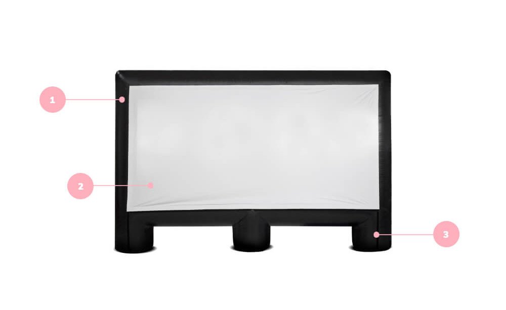 Kino ekranas su kojomis