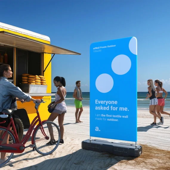 Reklaminiai mobilūs lauko stendai adWall Presto Outdoor