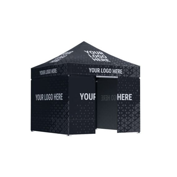 Prekybinė palapinė 3x3 Octa Go su stogo ir 3 sienų spauda