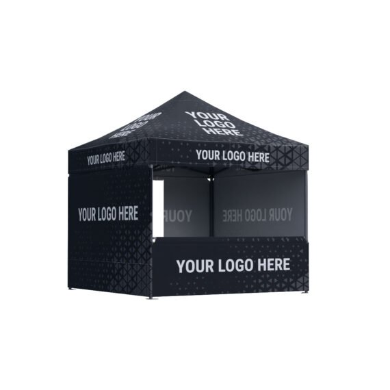 Prekybinė palapinė 3x3 Octa Go su stogo ir 3 sienų spauda