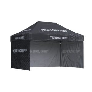 Prekybinė palapinė 3x4,5 Octa Go su reklama ant stogo + 3 sienos su spauda