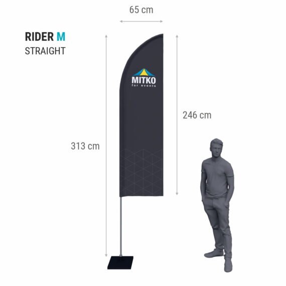 Reklaminės vėliavos komplektas Rider M (313 cm)