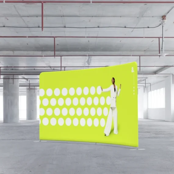 adWall Vario Curved 240 Ø43 in a wheeled bag, single-sided