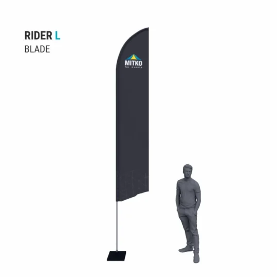 Reklaminės vėliavos komplektas Rider L (425 cm)