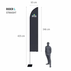 Reklaminės vėliavos komplektas Rider L (425 cm)