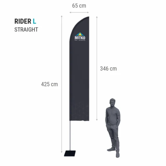 Reklaminės vėliavos komplektas Rider L (425 cm)