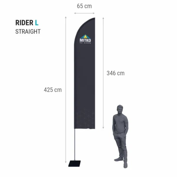 Reklaminės vėliavos komplektas Rider L (425 cm)