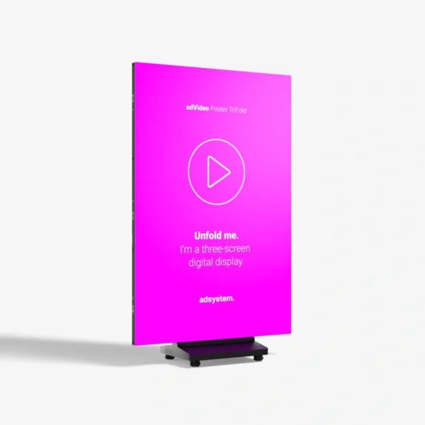Trijų dalių sulankstomas LED ekranas adVideo Poster TriFold
