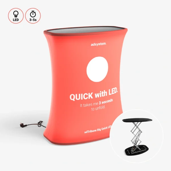 Šviečiantis renginio staliukas adTribune Big Quick LED