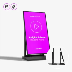 Reklaminis ekranas su ratukais adVideo A-Board 43″ / 55″