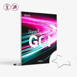 Dvipusė LED šviesdėžė adFrame GO – surinkimas be įrankių