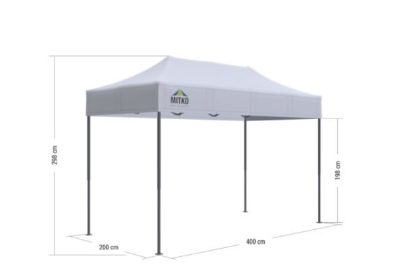 Prekybinė palapinė 2×4 m Octa Go su spauda – stogas ir 3 sienos